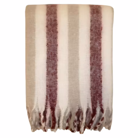 Cincinatti Pläd Vinröd/Beige 130x170