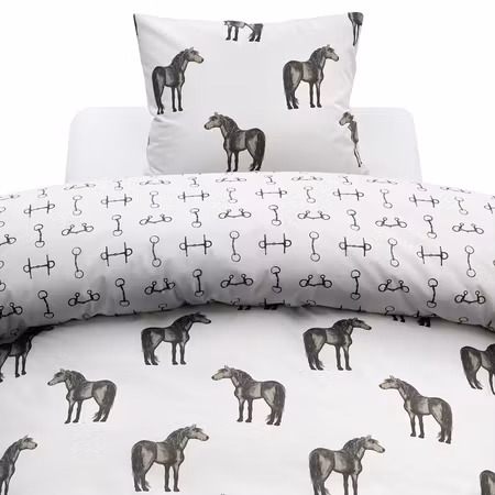Wendy Brun med hästar Bäddset Enkeltäcke 150x210