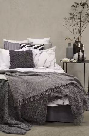 Marmor Vit Bäddset Enkeltäcke 150x210