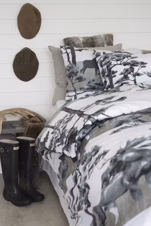 Älg Grå Bäddset Enkeltäcke 150x210