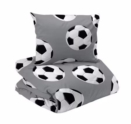 Bäddset fotboll grå Enkeltäcke Barn 150x210 Redlunds