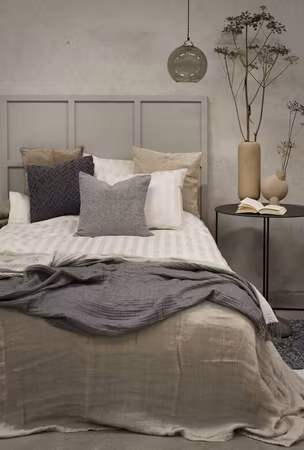 Satin Champagne Bäddset Borganäs of Sweden Enkeltäcke 150x210