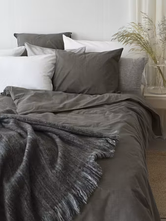 Washed Grå Bäddset Borganäs of Sweden Enkeltäcke 150x210