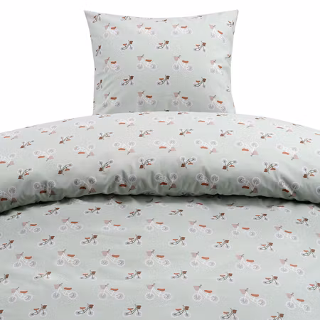 Bäddset Plingeling Grön Borganäs of Sweden Enkeltäcke 150x210