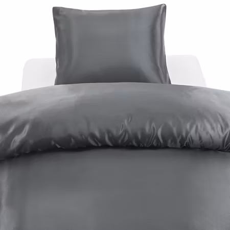 Bäddset Glamoursatin Antracite Enkeltäcke 150x210 Borganäs of Sweden