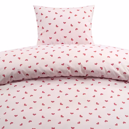 Hjärtrud Rosa Bäddset Enkeltäcke 150x210