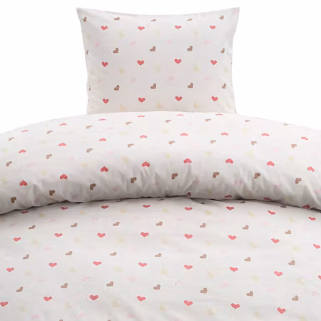 Hjärtrud Beige Bäddset Enkeltäcke 150x210