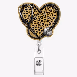 Elastisk korthållare, leopard hjärta