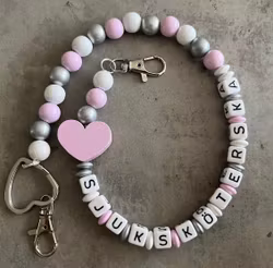 Nyckelkedja, ljusrosa hjärta