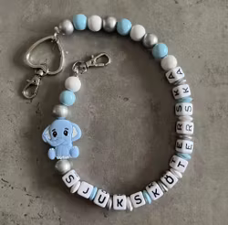 Nyckelkedja, blå elefant