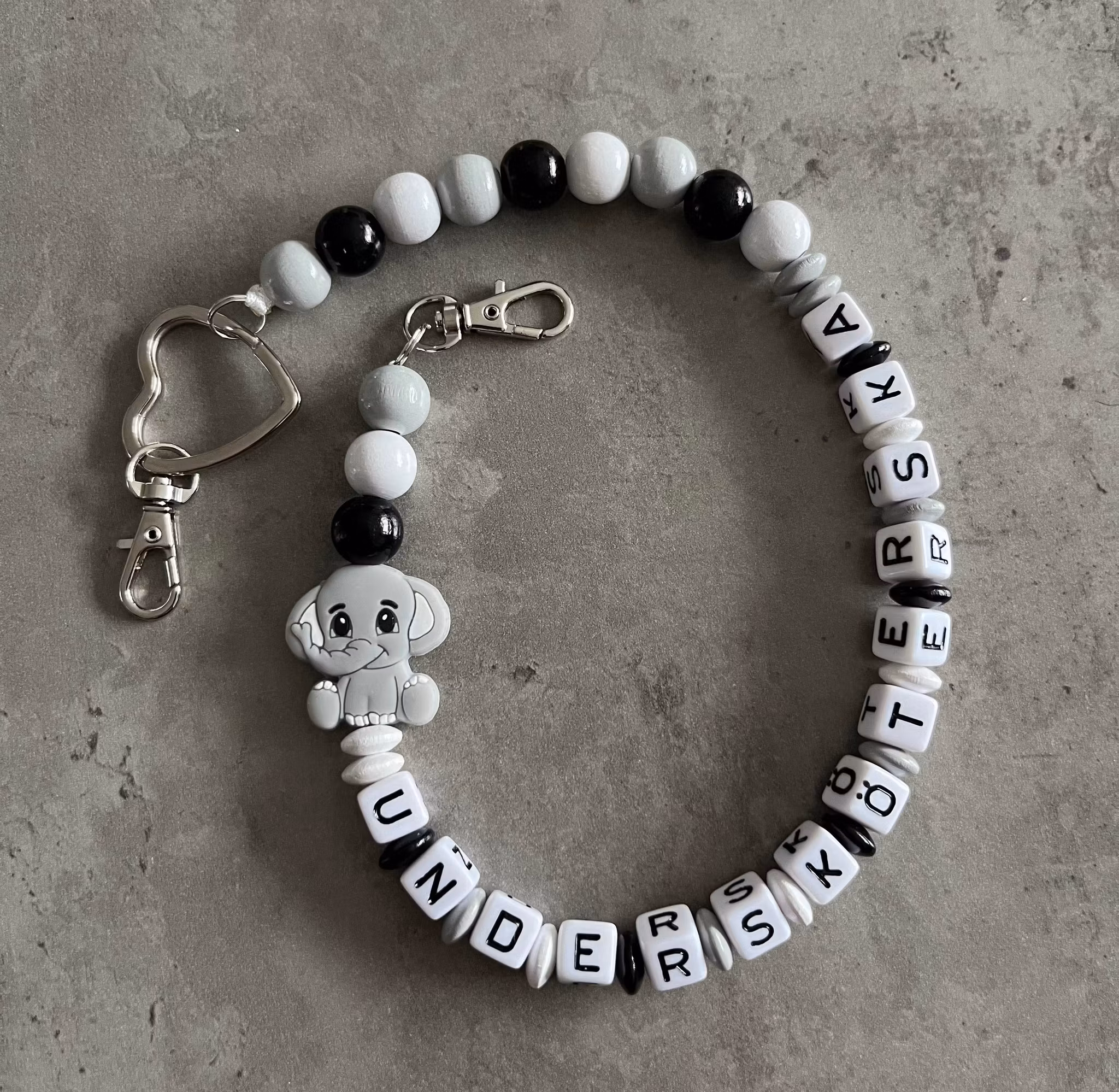 Nyckelkedja, grå elefant