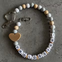 Nyckelkedja, trä hjärta