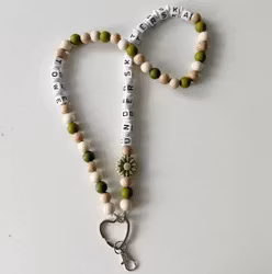 Halsbandskedja, grön blomma, mini