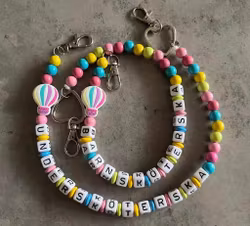 Nyckelkedja, luftballong, rosa