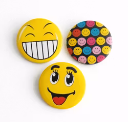 Brosch, smiley i 3-pack