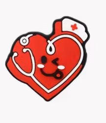 Brosch, hjärta stetoskop