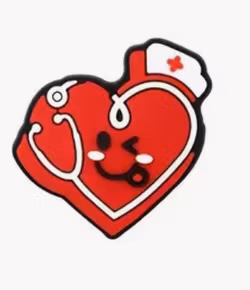 Brosch, hjärta stetoskop