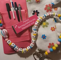 Nyckelkedja, luftballong, rosa