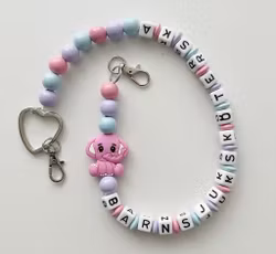 Nyckelkedja, rosa elefant