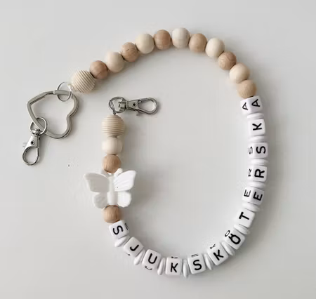 Nyckelkedja, vit fjäril