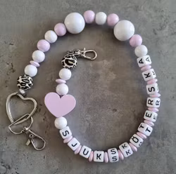 Nyckelkedja, hjärta, ljusrosa, leo