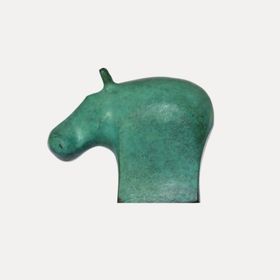 "Hippo" - Grönpatinerad brons.