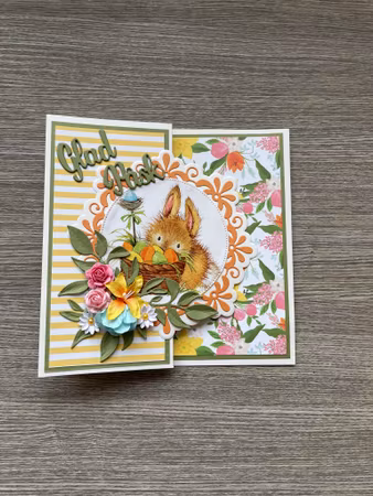 Handgjort kort "Kanin Orange"