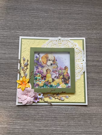 Handgjort kort "Skak kort Hund"