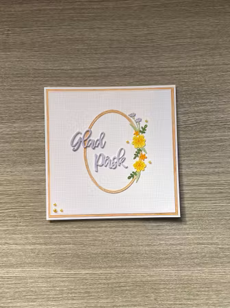 Handgjort kort "Glad Påsk med oval ram"