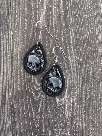 Handgjorda örhängen - Skull Drop