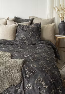 Tilly Svart Paisley Bäddset Enkeltäcke 150x210