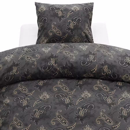 Tilly Svart Paisley Bäddset Enkeltäcke 150x210
