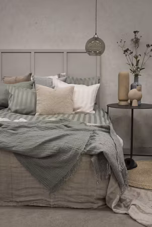 Satin Grön bäddset från 150x200 Enkeltäcke