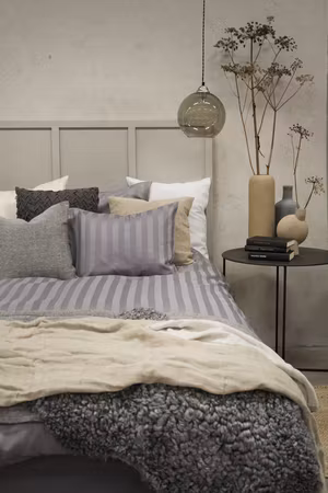 Bäddset Satin Ljusgrå Dubbeltäcke 220x210