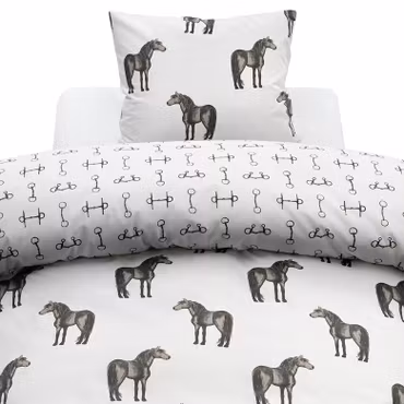 Wendy Brun med hästar Bäddset Enkeltäcke 150x210