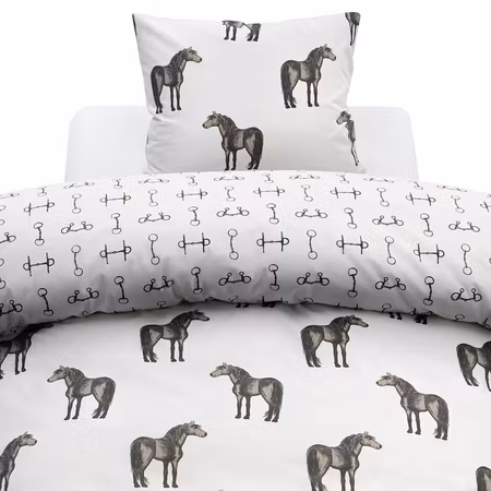 Wendy Brun med hästar Bäddset Enkeltäcke 150x210