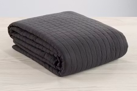 Överkast Grå Enkelsäng 150x250