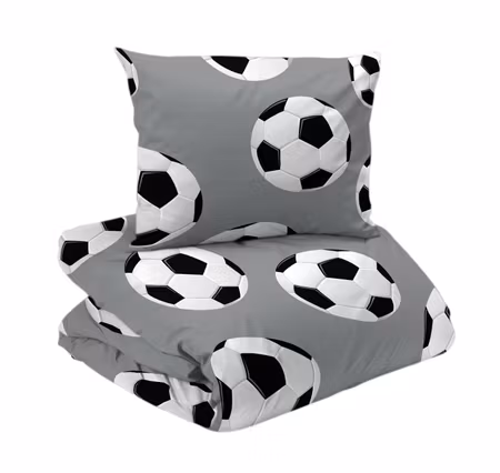 Bäddset fotboll grå Enkeltäcke 150x210
