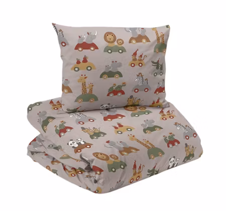 Utflykt Beige/Röd Bäddset Enkeltäcke 150x210