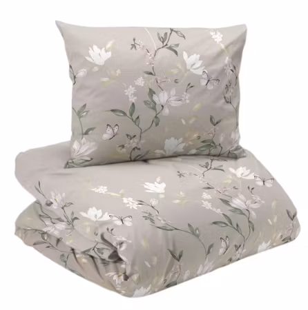 Emma Beige Pastell Satin Bäddset Enkeltäcke 150x210