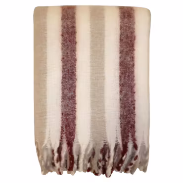 Cincinatti Pläd  Vinröd/Beige 130x170