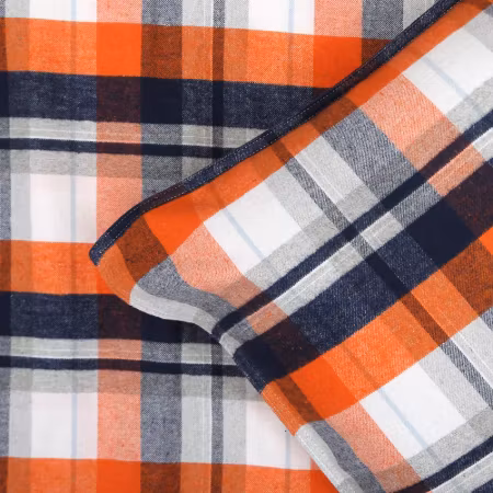 Påslakanset Lindvallen Orange/Blå 150x210 cm – Återvunnet flanellbäddset
