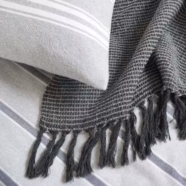 Pläd Valter, Mörkgrå/Grå Återvunnen