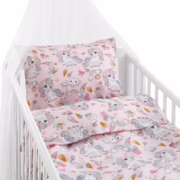 Bäddset Enhörning Rosa Spjälsäng 100x130 cm