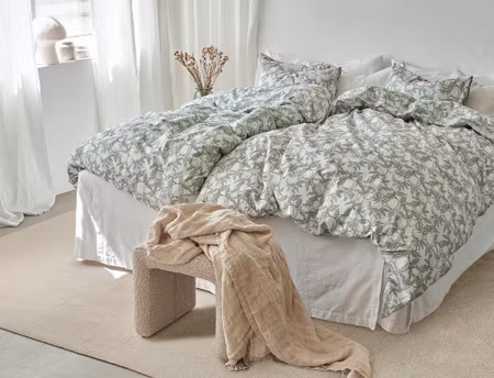 Pomegranate Grön Bäddset Borganäs of Sweden Enkeltäcke 150x210