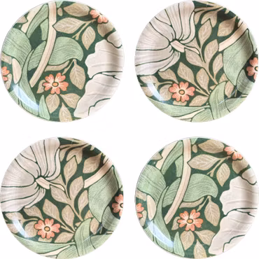 Coaster 4 pack - William Morris Pimpernel green