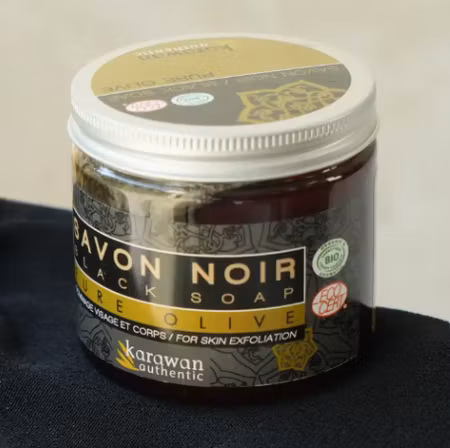 "Savon noir" svart tvål- kroppsskrubb, 200 g