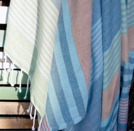 Fouta/ hamam handuk i ekologisk bomull  "Adriatic" - 100x200 cm