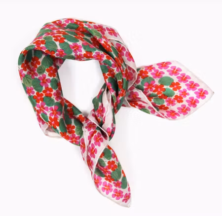 Scarf i 100 % silke, 50 x 50 cm, Fuchsia