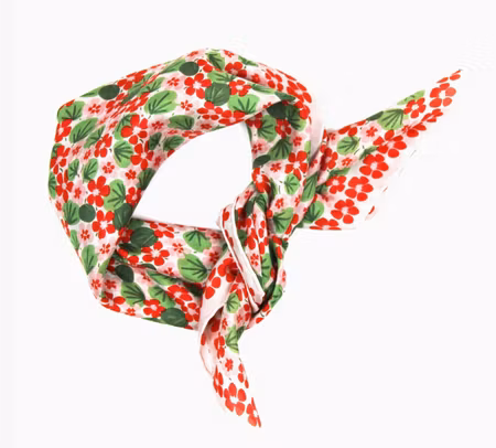 Scarf i 100 % silke, 50 x 50 cm, Röd